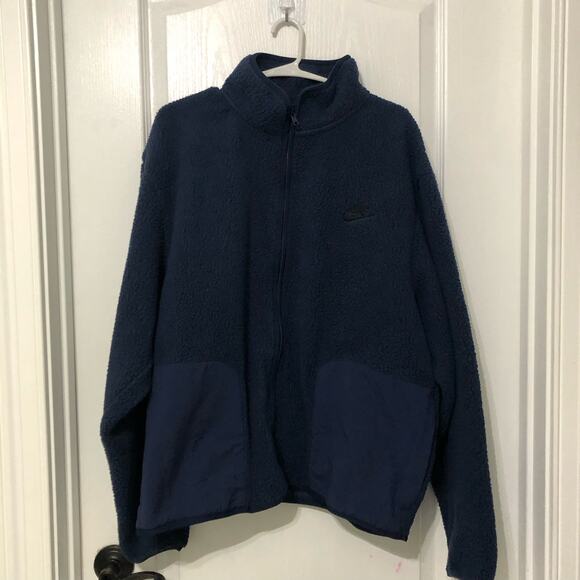Nike Mens Jacket Size Small Navy Blue Embroidered‎ Logo Outdoor Full Zip NWT - Picture 1 of 8